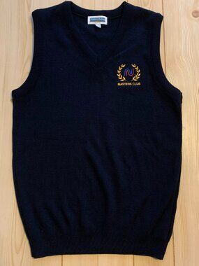 Vintage Andrew Rohan Edwards Masters Club Golf Embroidered Preppy Sweater Vest S